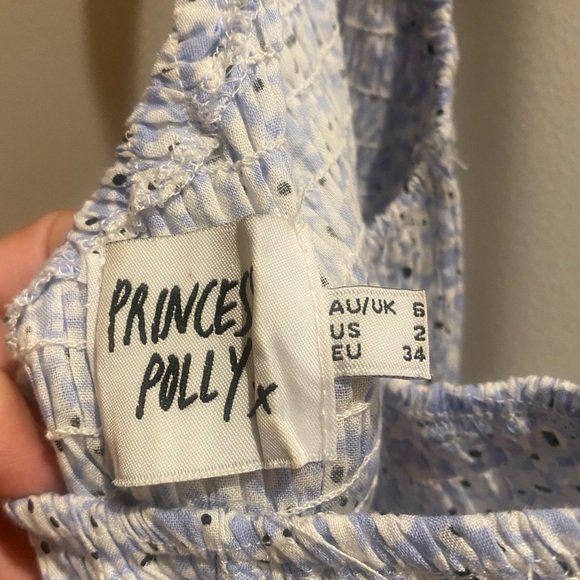 Princess Polly Elza Blue Floral Smocked Ruffle Mini Dress - Picture 5 of 5